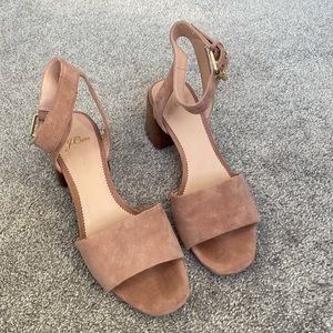 J.Crew Suede Heeled Sandals - Blush - 8.5